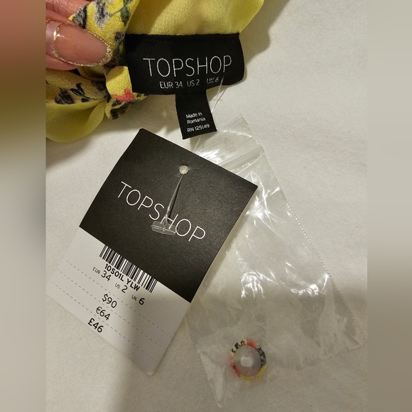 Topshop Yellow Floral Dress (never worn) - Picture 3 of 3